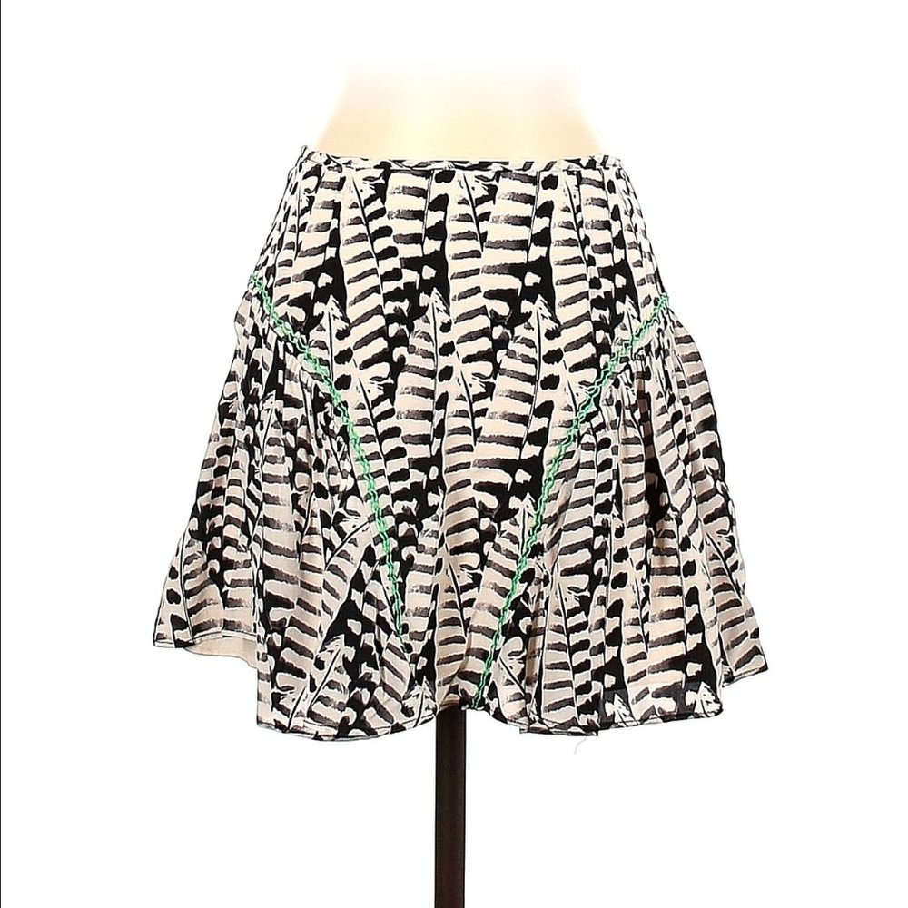 NWT Greylin Silk Francine Pleated Skirt, Size Small